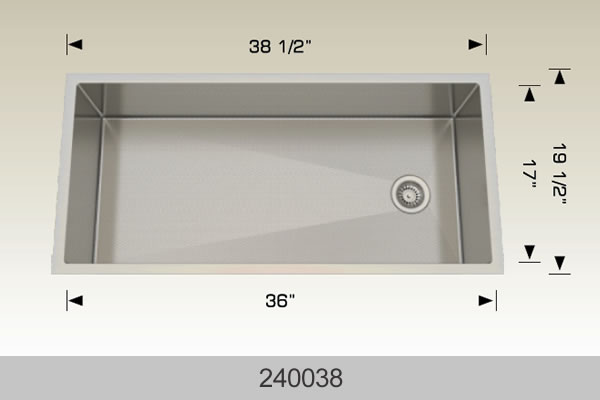 Bosco 240038 38" Stainless Steel Undermount Kitchen Sink