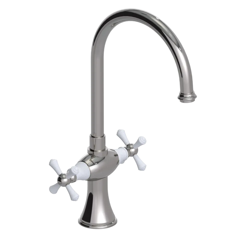 Rubinet Two Handle Single Hole Kitchen Set Polished Nickel