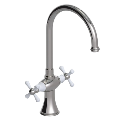 Rubinet Two Handle Single Hole Kitchen Set Polished Nickel