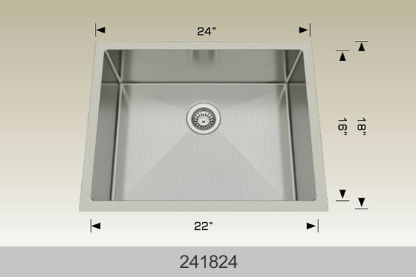 Bosco 241824 24" Stainless Steel Undermount Kitchen Sink