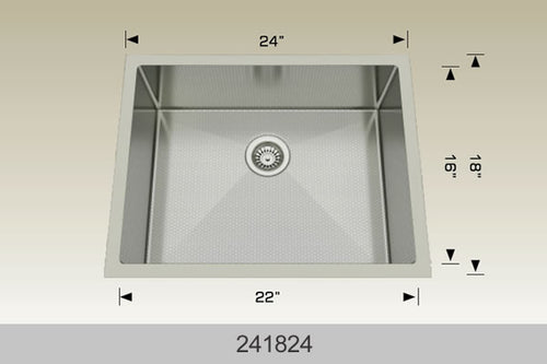 Bosco 241824 24" Stainless Steel Undermount Kitchen Sink