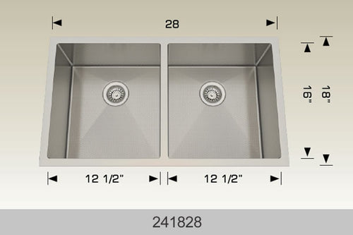 Bosco 241828 28" Stainless Steel Undermount Kitchen Sink