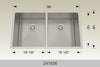 Bosco 241836 36" Stainless Steel Double Bowl Kitchen Sink