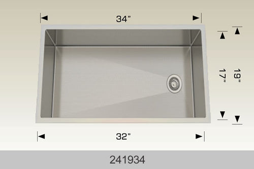 Bosco 241934 34" Stainless Steel Double Bowl Kitchen Sink