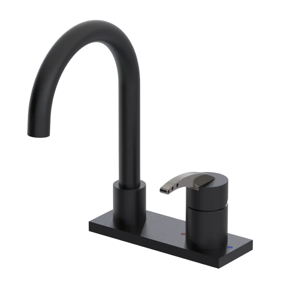 Rubinet 4" Centre Single Control Lav. Set. (less drain) Matt Black