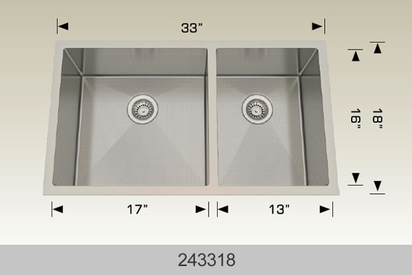 Bosco 243318 Stainless Steel Double Bowl Kitchen Sink