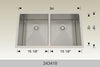 Bosco 243418 34" Stainless Steel Double Bowl Kitchen Sink