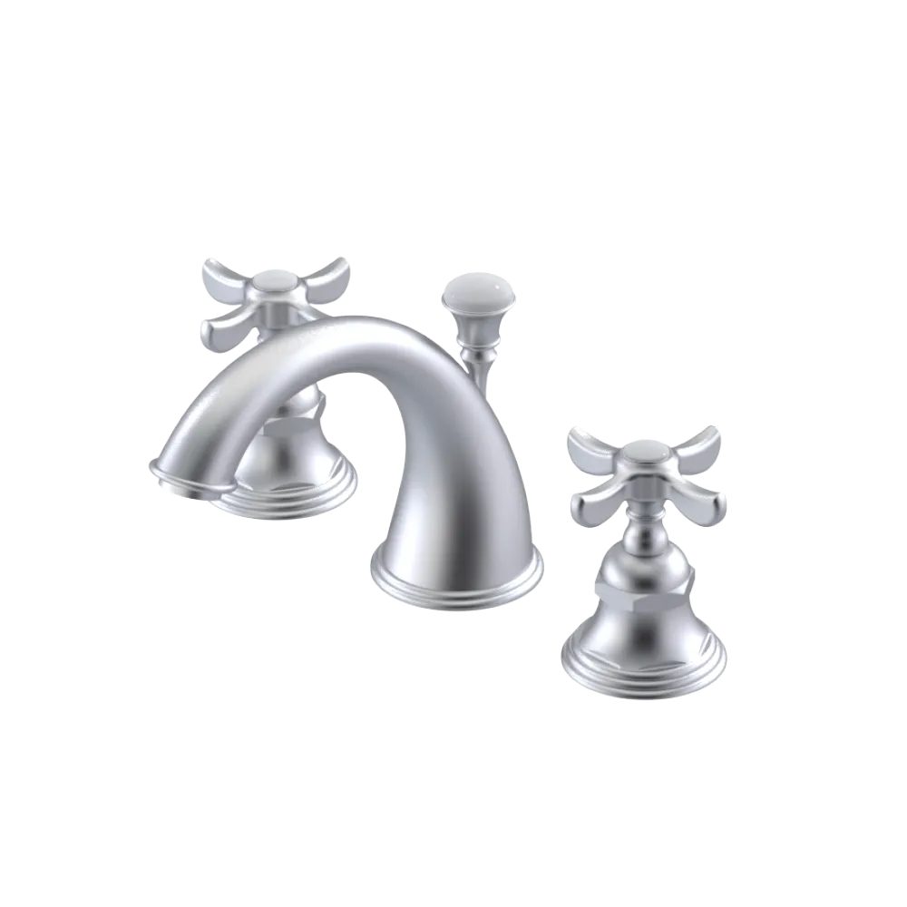 Rubinet Widespread Lav. Set. (less drain) Satin Chrome