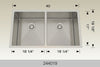 Bosco 244019 Textured Titanium Series 40" Double Bowl Kitchen Sink