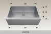 Bosco 244036 36" Stainless Steel Apron-Front Kitchen Sink