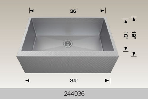 Bosco 244036 36" Stainless Steel Apron-Front Kitchen Sink