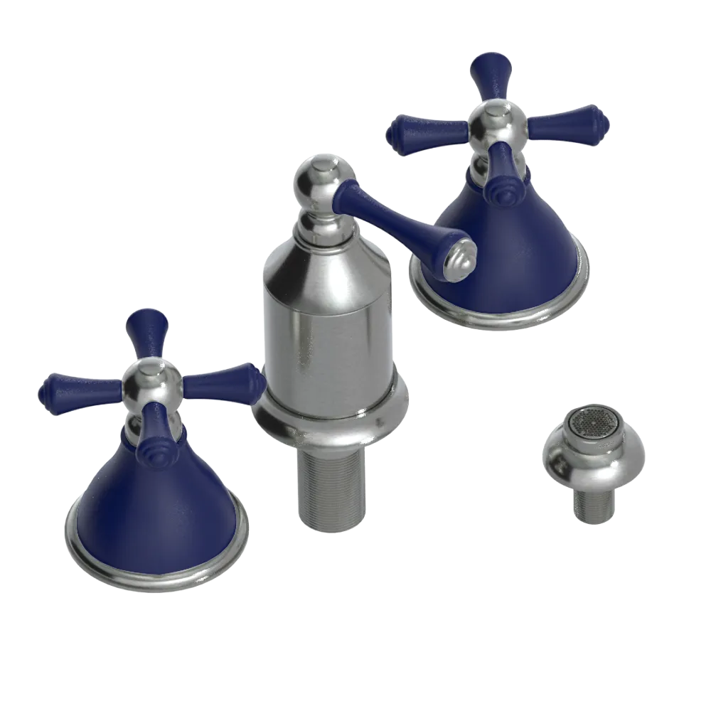 Rubinet Bidet Fitting with Spray, Diverter, and Vacum Breaker (Less Drain) Satin Nickel