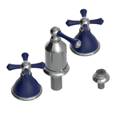 Rubinet Bidet Fitting with Spray, Diverter, and Vacum Breaker (Less Drain) Satin Nickel