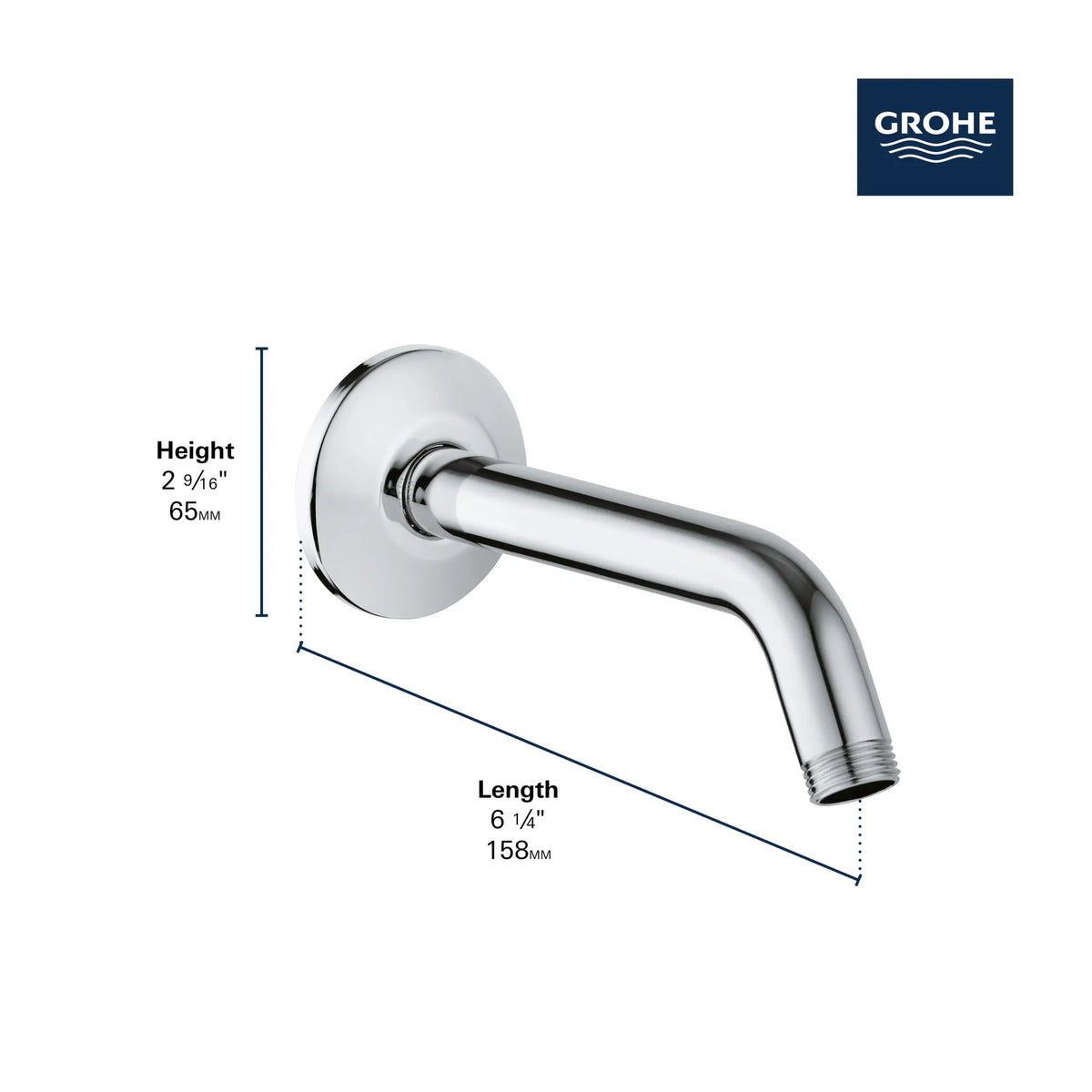 GROHE Relexa 6 1?4" Shower Arm – 27412 Polished Brass