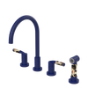 Rubinet Widespread Kitchen Set with Hand Spray Midnight Blue