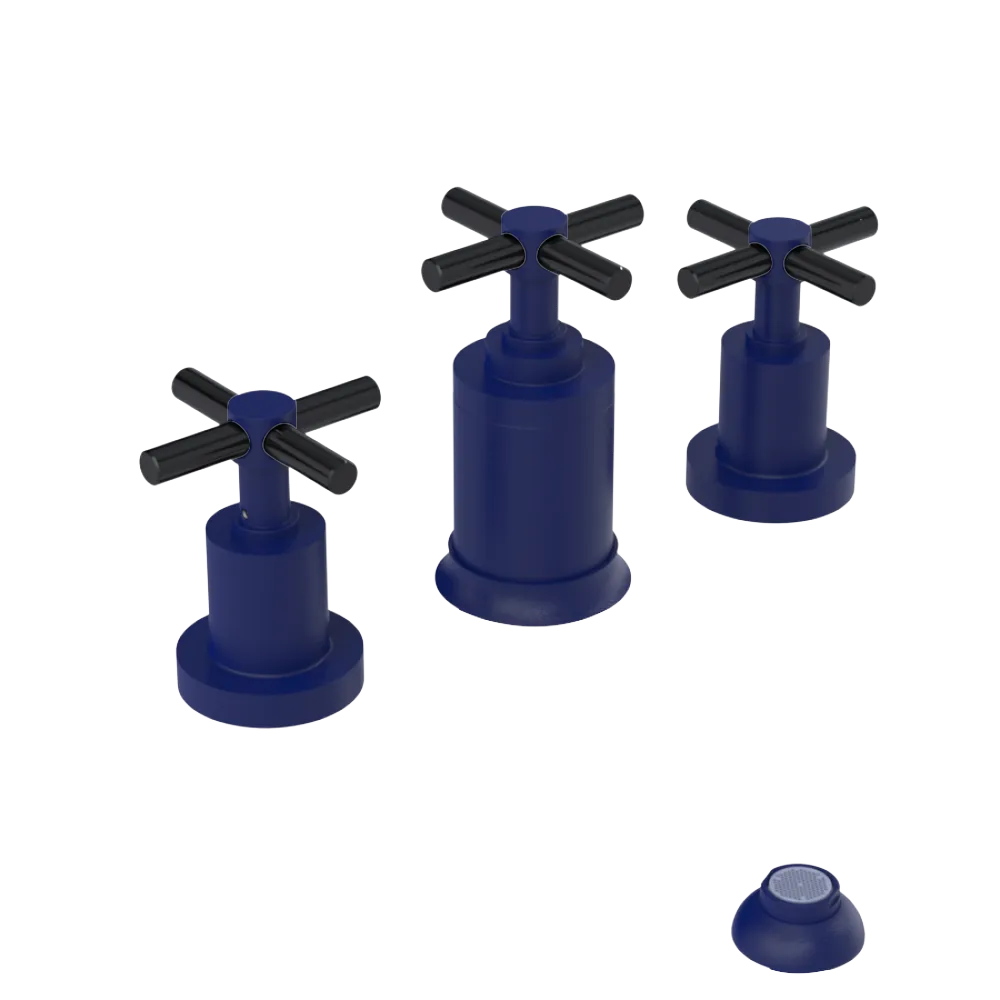 Rubinet Bidet Fitting with Spray, Diverter, and Vacuum Breaker (less drain) Midnight Blue