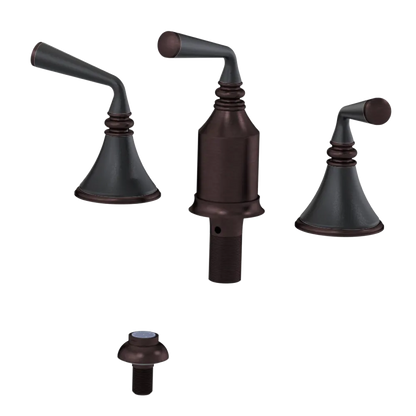 Rubinet Bidet Fitting with Spray, Diverter, and Vacum Breaker (Less Drain) Tuscan Brass