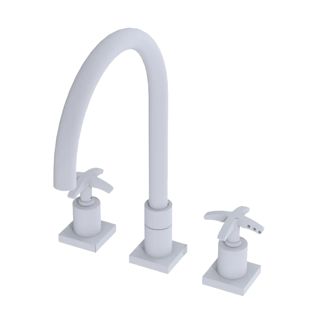 Rubinet Widespread Kitchen Set Matt White