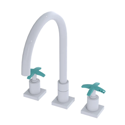 Rubinet Widespread Kitchen Set White
