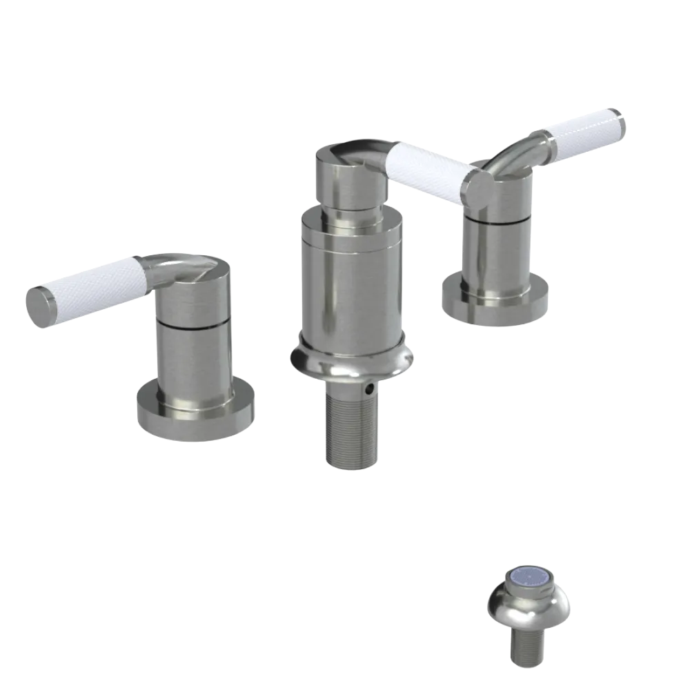 Rubinet Bidet Fitting with Spray, Diverter, and Vacum Breaker (Less Drain) Satin Nickel