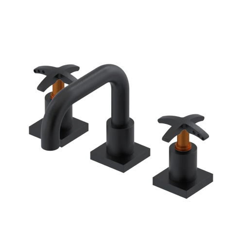 Rubinet Widespread Lav. Set. with Genesis spout (less drain) Matt Black