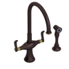 Rubinet Two Handle Single Hole Kitchen Set with Hand Spray Tuscan Brass