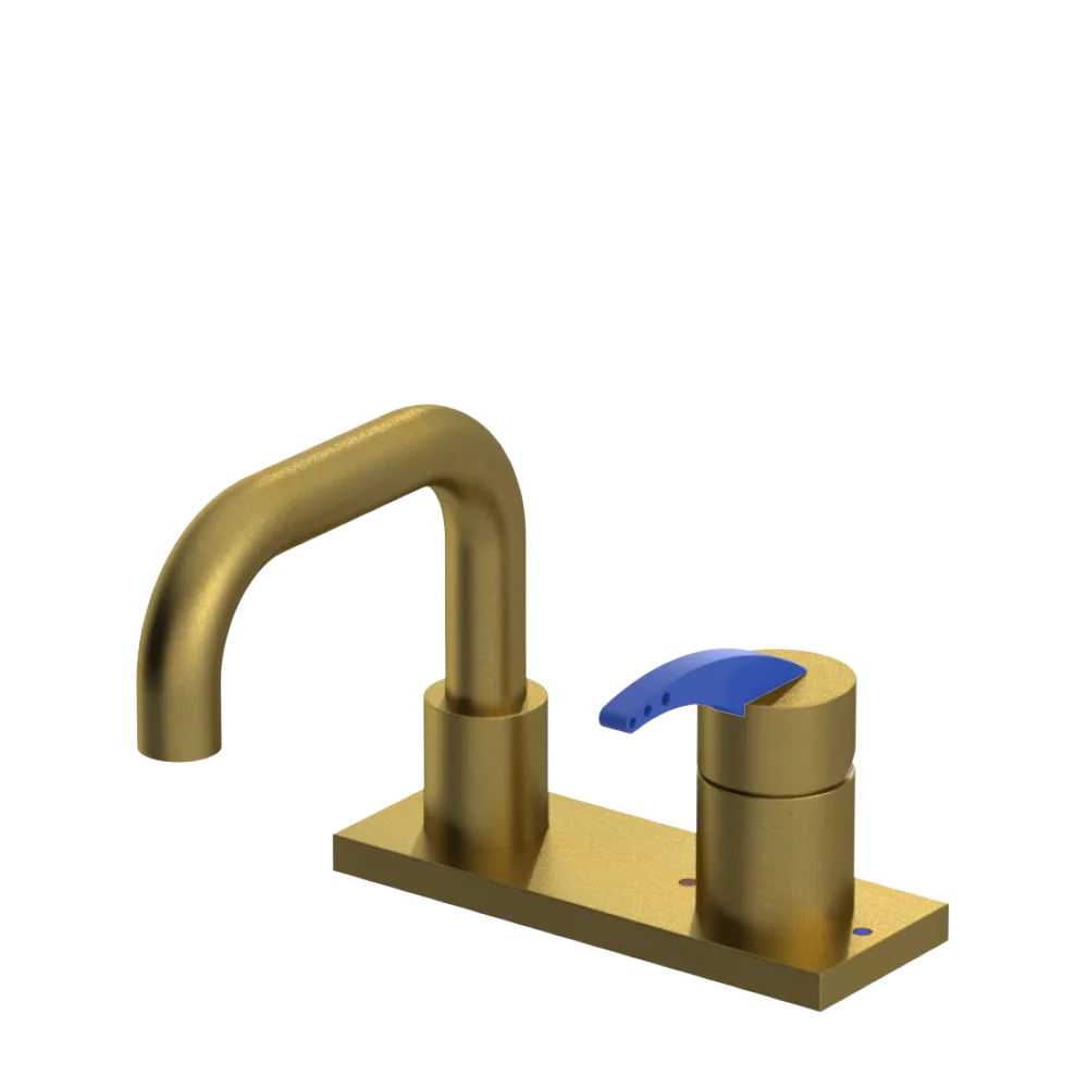 Rubinet 4" Centre Single Control Lav. Set. with Genesis spout (less drain) Antique Brass Matt