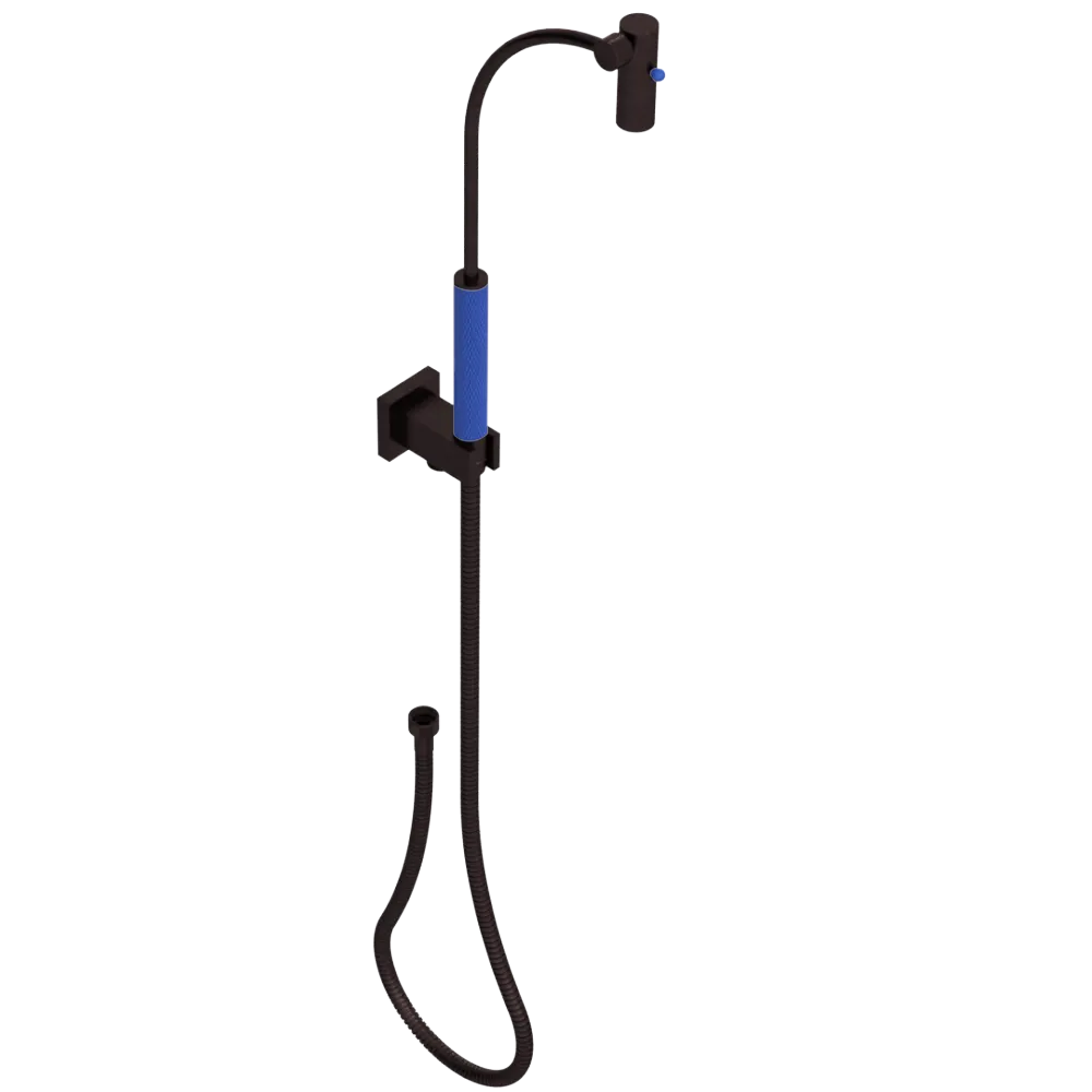 Rubinet Hand Held Shower Bidet with Extended Reach & Dual Function Spray Including Wall Bracket with Supply & Hose (Square) Oil Rubbed Bronze