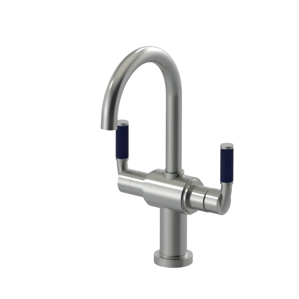 Rubinet Single Hole Dual Handle Lav. Set. (less drain) Satin Nickel