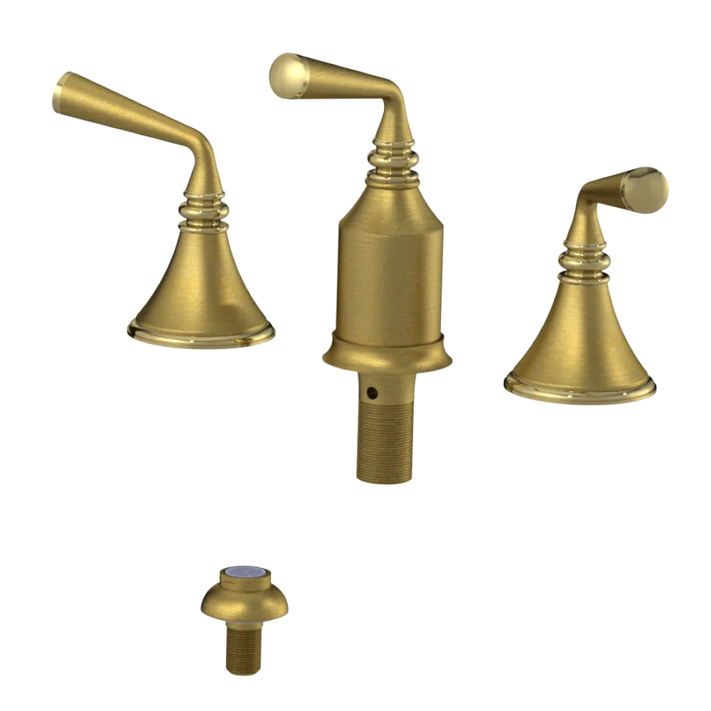 Rubinet Bidet Fitting with Spray, Diverter, and Vacum Breaker (Less Drain) Antique Brass Matt