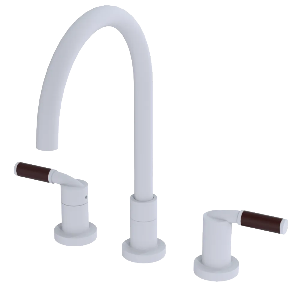 Rubinet Widespread Kitchen Set Matt White