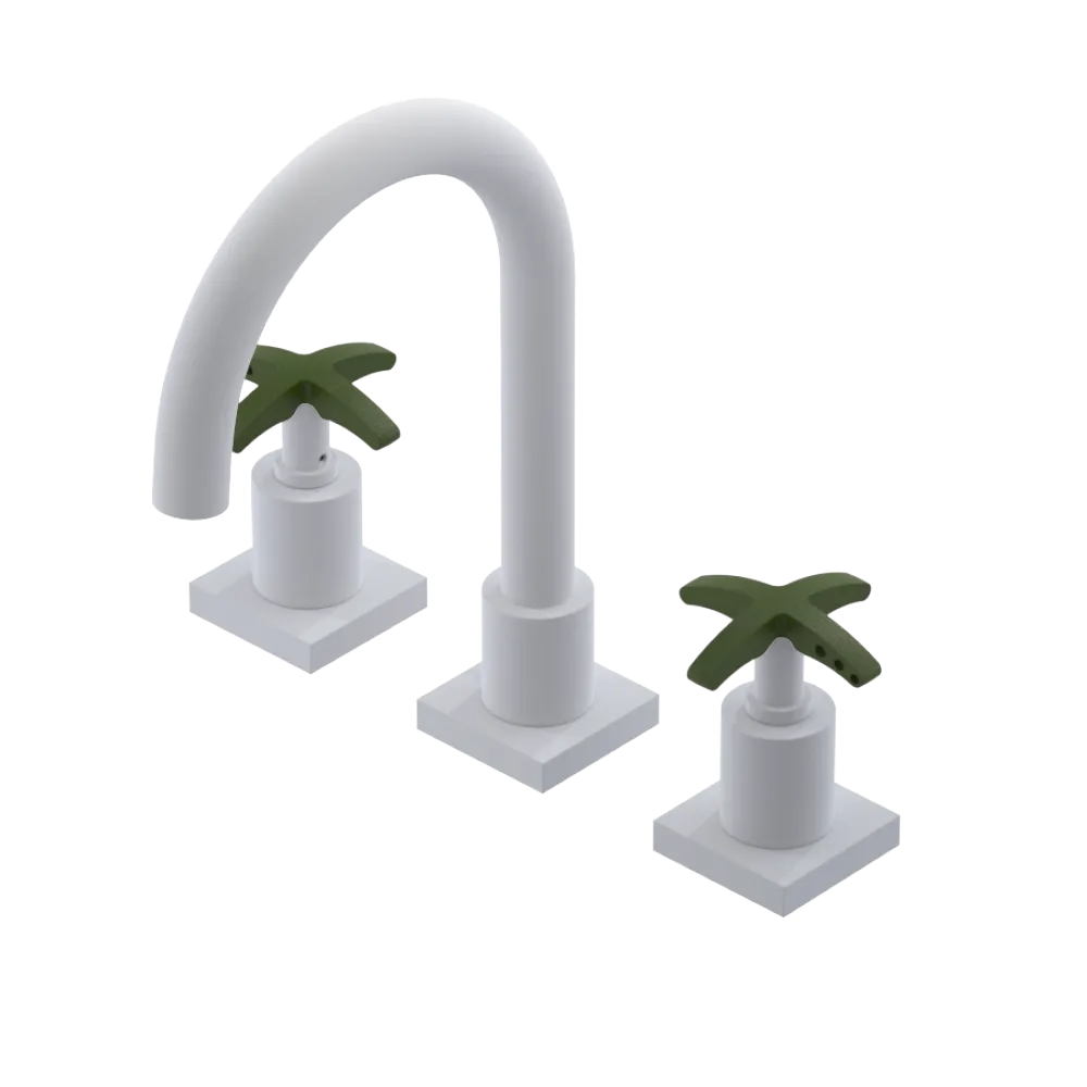 Rubinet Widespread Lav. Set. (less drain) Matt White