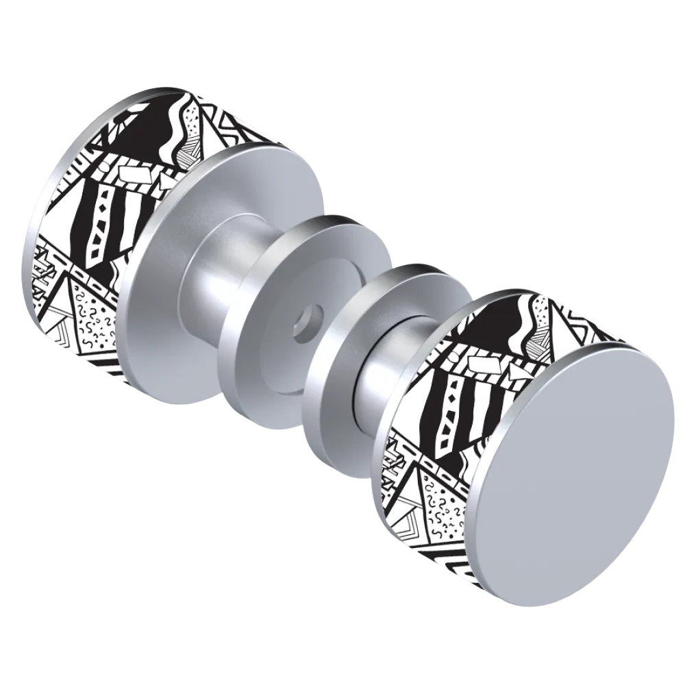Rubinet Shower Door Knob (set) Satin Chrome