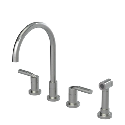 Rubinet Widespread Kitchen Set with Hand Spray Satin Nickel