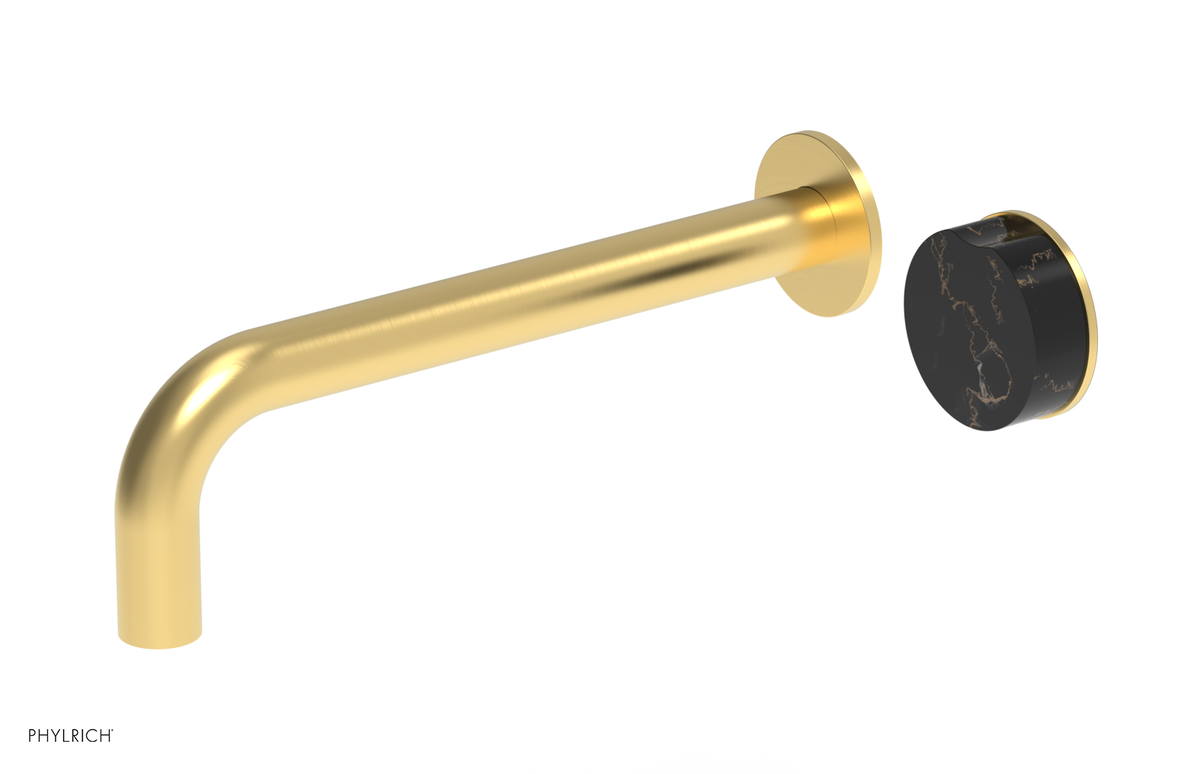 CIRC - 10" Single Handle Wall Lavatory Set - Black Marble Handle 250-17-10