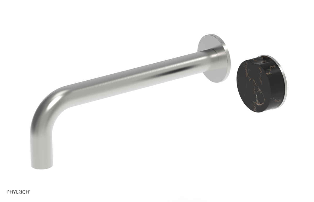 CIRC - 10" Single Handle Wall Lavatory Set - Black Marble Handle 250-17-10