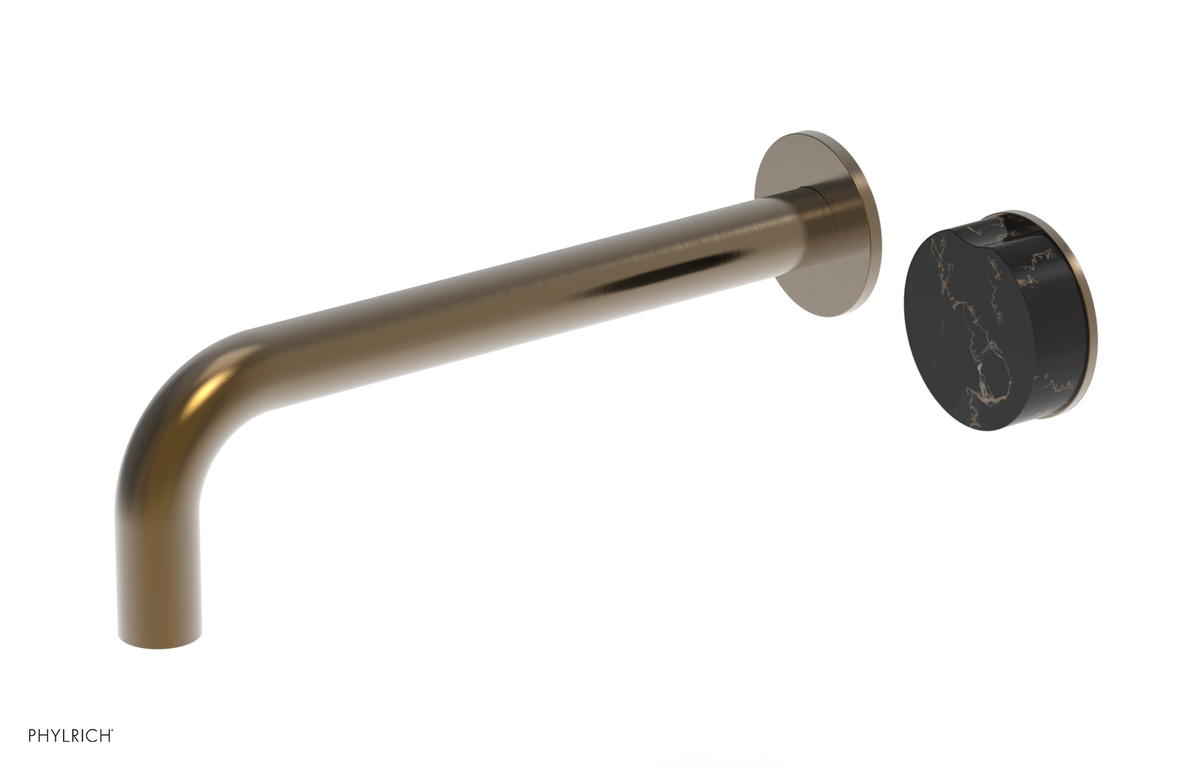 CIRC - 10" Single Handle Wall Lavatory Set - Black Marble Handle 250-17-10