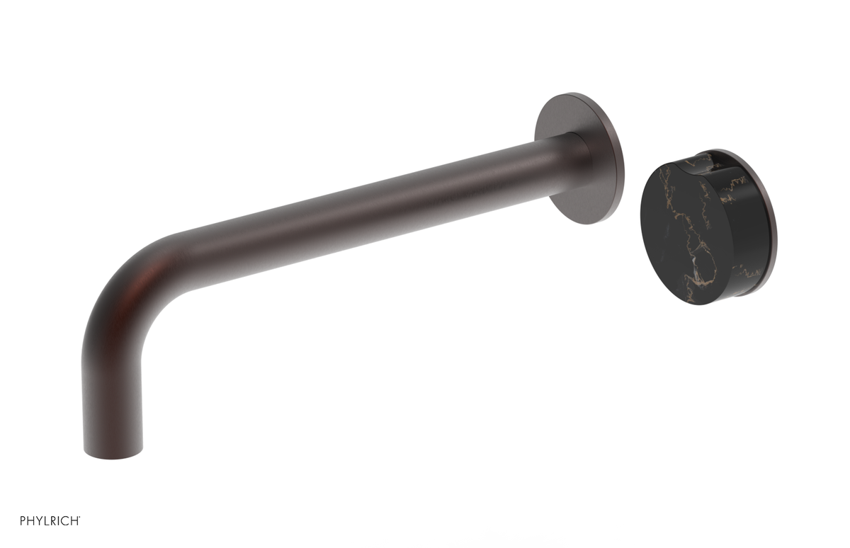 CIRC - 10" Single Handle Wall Lavatory Set - Black Marble Handle 250-17-10