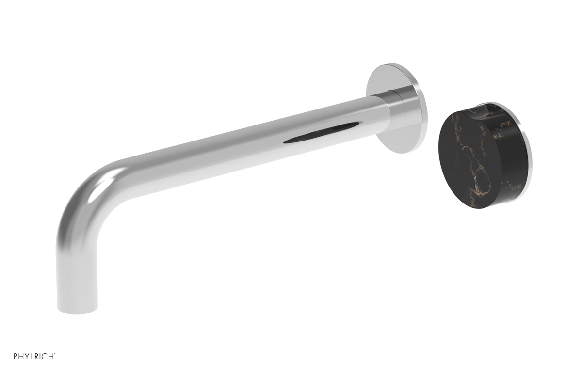 CIRC - 10" Single Handle Wall Lavatory Set - Black Marble Handle 250-17-10