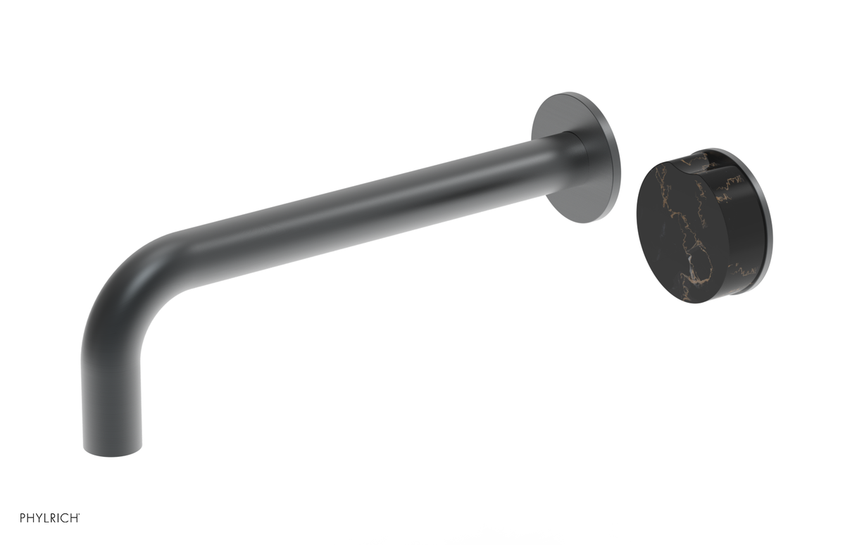 CIRC - 10" Single Handle Wall Lavatory Set - Black Marble Handle 250-17-10