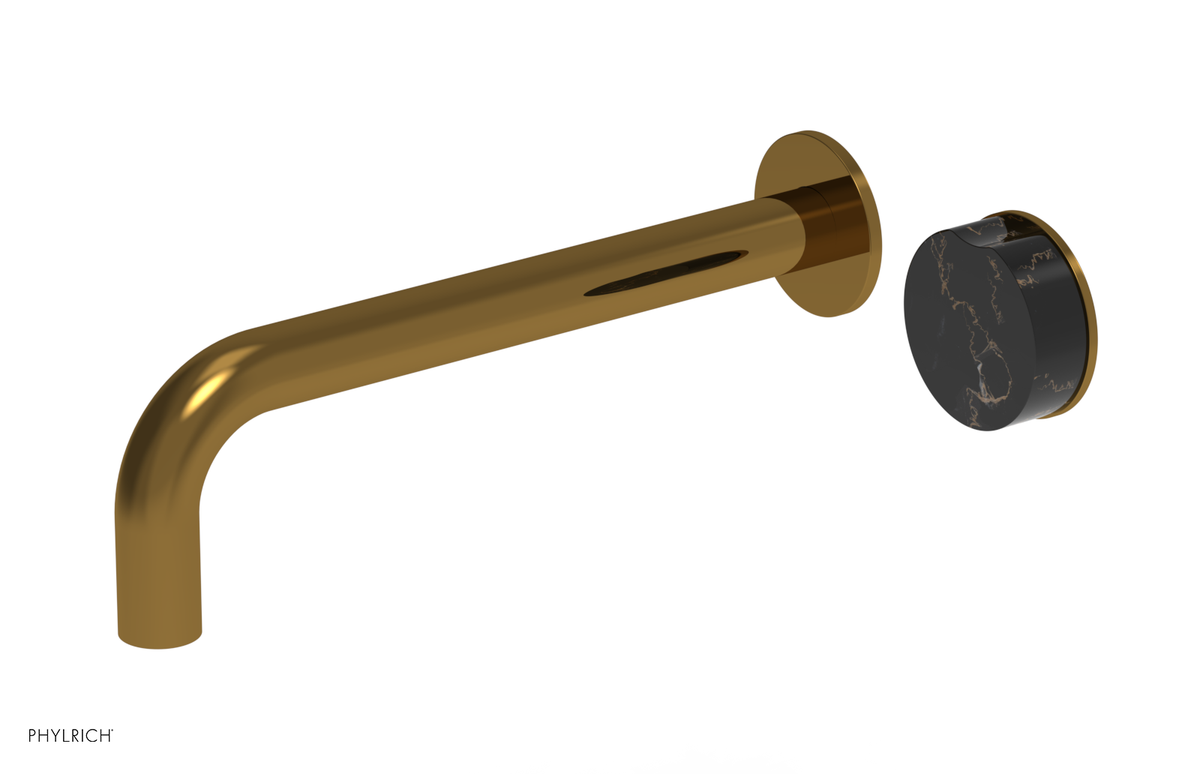 CIRC - 10" Single Handle Wall Lavatory Set - Black Marble Handle 250-17-10