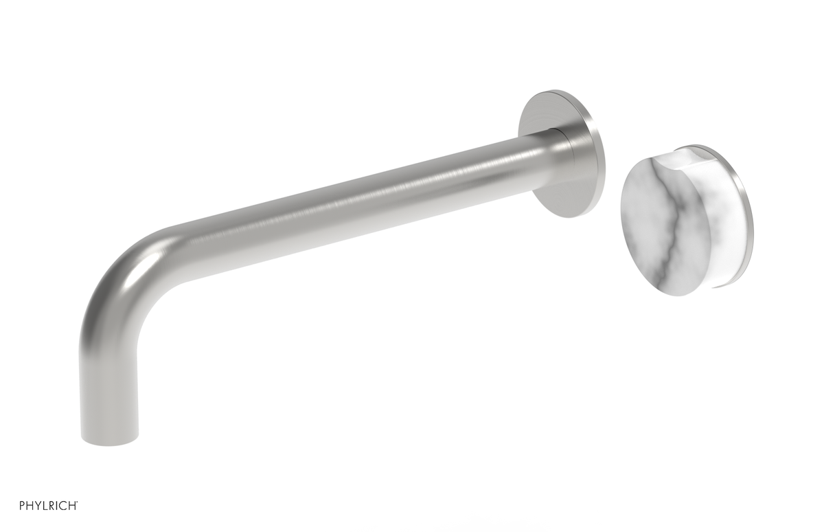 CIRC - 10" Single Handle Wall Lavatory Set - White Marble Handle 250-17-10