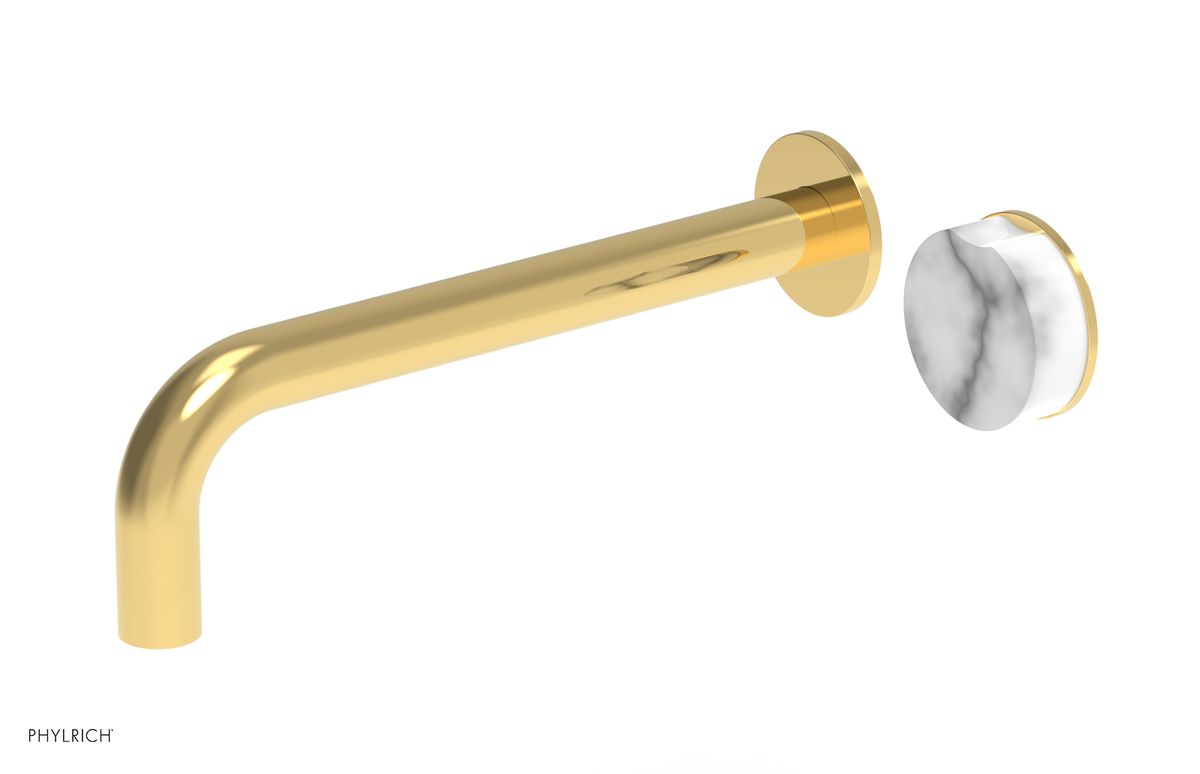 CIRC - 10" Single Handle Wall Lavatory Set - White Marble Handle 250-17-10