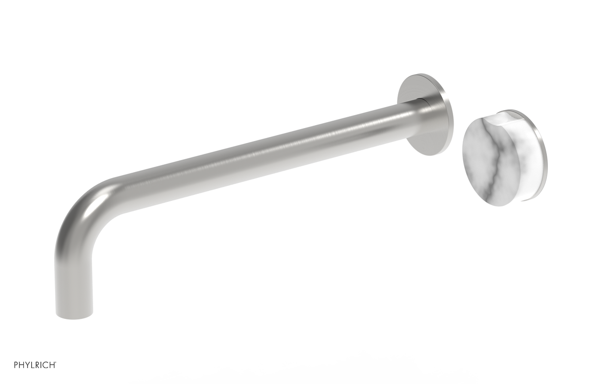CIRC - 12" Single Handle Wall Lavatory Set - White Marble Handle 250-17-12