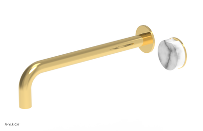 CIRC - 12" Single Handle Wall Lavatory Set - White Marble Handle 250-17-12