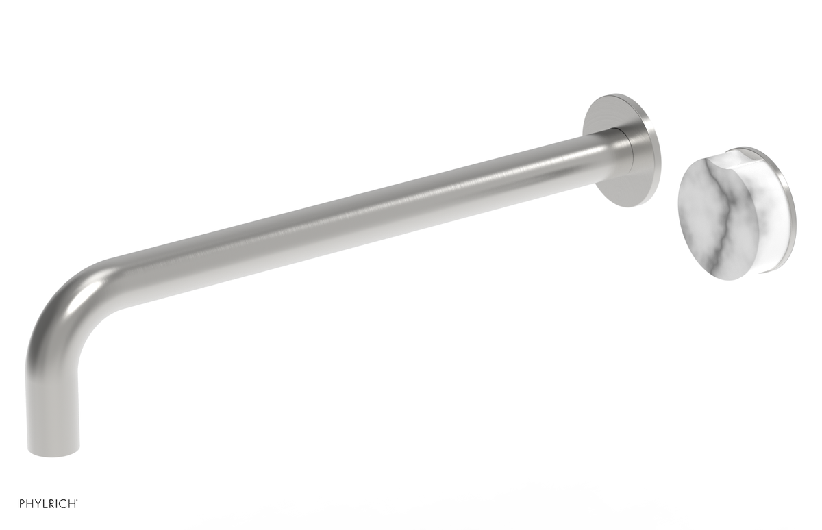 CIRC - 14" Single Handle Wall Lavatory Set - White Marble Handle 250-17-14