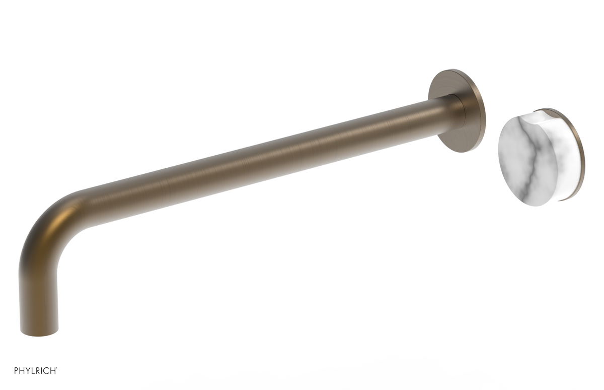 CIRC - 14" Single Handle Wall Lavatory Set - White Marble Handle 250-17-14