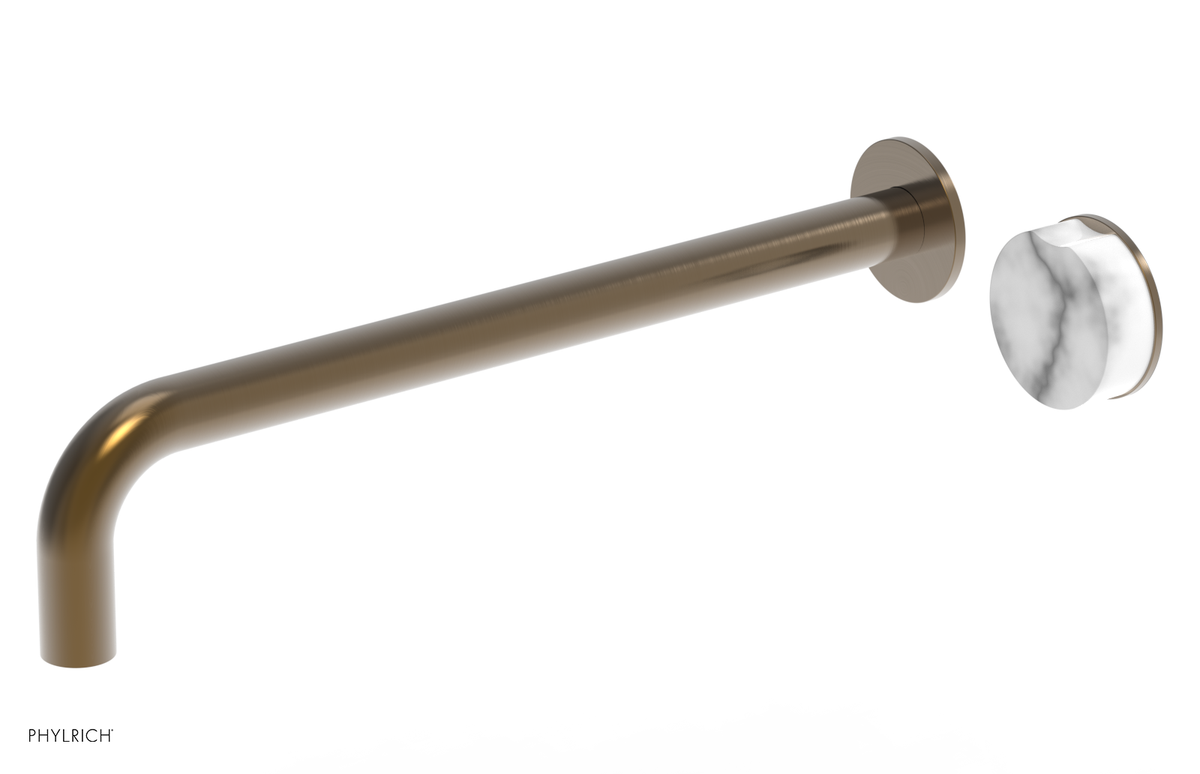 CIRC - 14" Single Handle Wall Lavatory Set - White Marble Handle 250-17-14