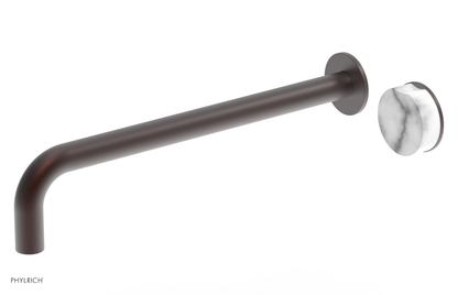 CIRC - 14" Single Handle Wall Lavatory Set - White Marble Handle 250-17-14