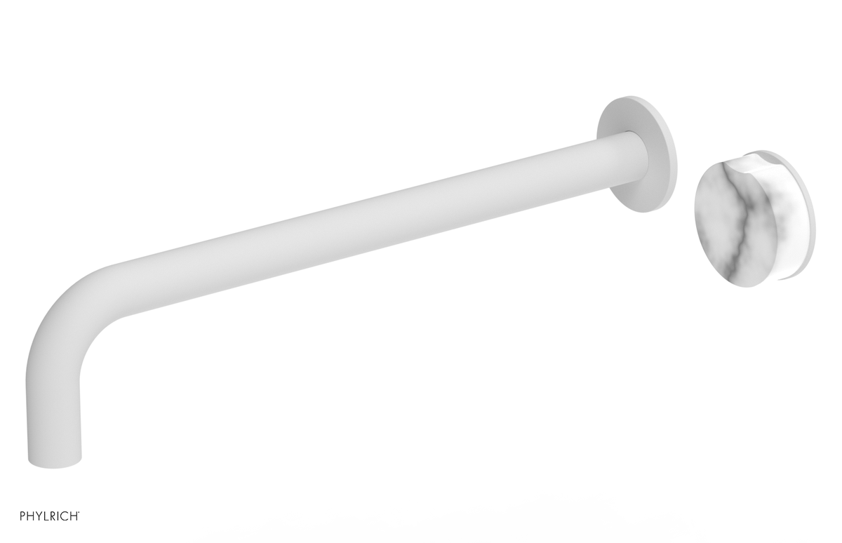 CIRC - 14" Single Handle Wall Lavatory Set - White Marble Handle 250-17-14